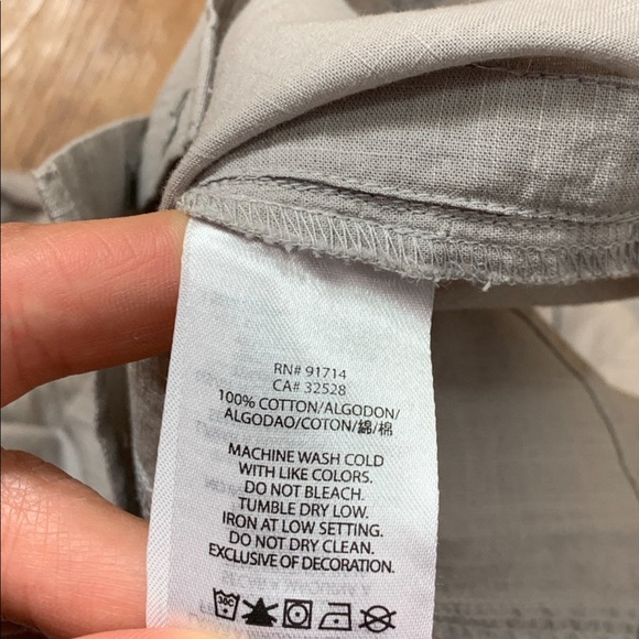 AX Armani Exchange Grey Button Front Cotton Blouse - Picture 8 of 11